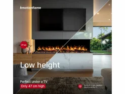 Chimenea eléctrica de 3 caras SOLIS 180 - fuego premium, empotrada - 180x30x46 cm - LED decorativa con calefacción 750/1500 W < Sale