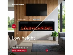 Chimenea|Chimenea | Chimenea eléctrica MONARCH 152 - fuego premium - de pared y empotrados - 152x13x35 cm - chimenea LED con calefacción 900/1800 W