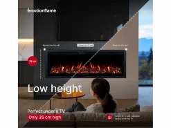 Chimenea|Chimenea | Chimenea eléctrica REGAL 126 - fuego premium - de pared y empotrados - 126x35x12 cm - chimenea LED decorativa con calefacción 900/1800 W