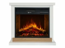 Chimenea|Chimenea * Chimenea eléctrica Stockholm, chimenea de pie, madera blanca, L75xP28xH70 cm Blanco
