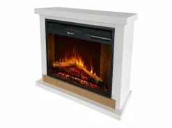 Chimenea|Chimenea * Chimenea eléctrica Stockholm, chimenea de pie, madera blanca, L75xP28xH70 cm Blanco