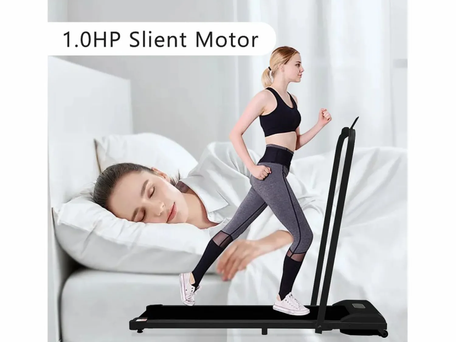 Cinta de correr con pantalla LED, altavoz Bluetooth y soporte - Negra < Hauss Spole Discount