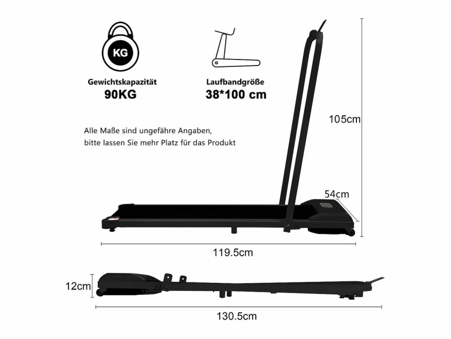 Cinta de correr con pantalla LED, altavoz Bluetooth y soporte - Negra < Hauss Spole Discount