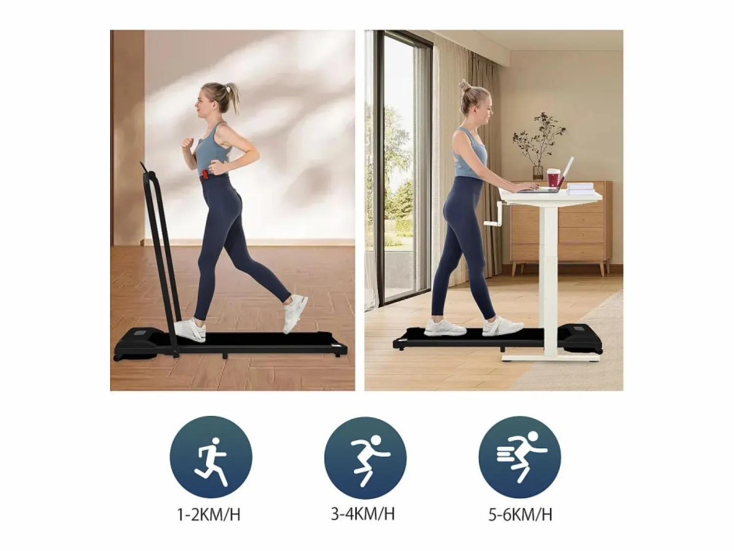 Cinta de correr con pantalla LED, altavoz Bluetooth y soporte - Negra < Hauss Spole Discount