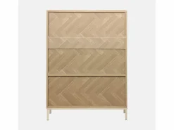 Cómoda con efecto madera y espiga de 2 puertas, 80cm natural < Sweeek