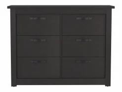 Cómoda Doble de 6 Cajones Becca, con tiradores métalicos 120 CM L X 40.7 CM P X 91.7 CM A Wengue < TuHome Outlet
