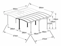 Cochera doble de aluminio para coches - 2 plazas - 30 m² - - BARESA < EXPERTLAND Sale