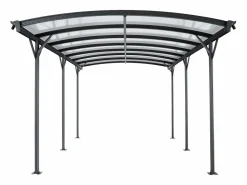 EXPERTLAND Cochera * Cochera de aluminio autoportante para coche - 1 coche - 15,15 m² - - BARESA Gris antracita