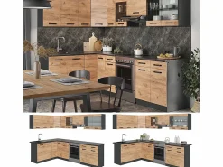 Cocina esquinera oro power roble/antracita 270x60x81.6 rick < Vicco Clearance