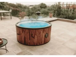 Spa Hinchable * Coco Spa Bali Spa Hinchable - 150 cm de Diámetro - 800 Litros - Motor de 2240 W - De 2 a 4 Personas Marru00f3n
