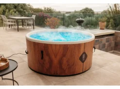 Spa Hinchable * Coco Spa Tahiti Spa Hinchable - 150 cm de diámetro - 800 litros - Motor de 2240 W - Para 2 a 4 personas Marru00f3n