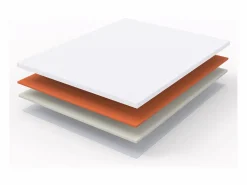 Colchón H3 confortable, soporte medio, certificado Eco-Tex, lavable, alto 5 cm, tamaño 160x200 cm, espuma naranja, colchón blanco. < Outlet