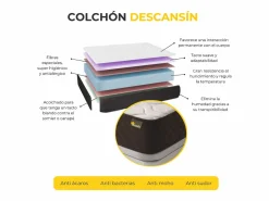 Colchón 140x190, Viscoelástico Alta Firmerza Descansin, Ideal para Personas con Dolores de Espalda, Premium, Tejido Transpirable y Antiacaros < Discount