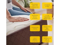 Colchón 140x190, Viscoelástico Alta Firmerza Descansin, Ideal para Personas con Dolores de Espalda, Premium, Tejido Transpirable y Antiacaros < Discount