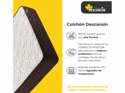 Colchón 135x190, Viscoelástico Alta Firmerza Descansin, Ideal para Personas con Dolores de Espalda, Premium, Tejido Transpirable y Antiacaros <