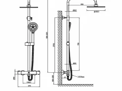 Valaz Columna De Ducha | Columna de ducha termostática BOSSA mate Ø 20 cm