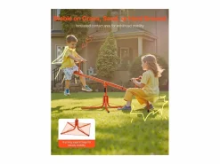 Columpio * Columpio de Balancín SucceBuy para Niños, Capacidad 45,4 kg por Asiento, Equipado con Asas Ergonométricas, Patas de Soporte de 4 Ramas, Rotación 360°