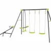 Columpio de metal "Basile" - 4 aparatos - Verde < Habitat et jardin Hot