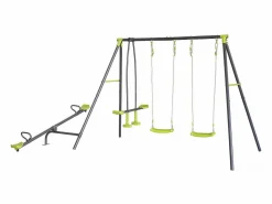 Columpio de metal "Basile" - 4 aparatos - Verde < Habitat et jardin Hot