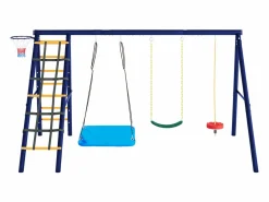 Columpio exterior de acero - 3 columpios + estructura de escalada + cesta < Hauss Spole Outlet