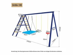 Columpio exterior de acero - 3 columpios + estructura de escalada + cesta < Hauss Spole Outlet