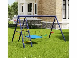 Columpio exterior de acero - 3 columpios + estructura de escalada + cesta < Hauss Spole Outlet