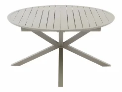 Comedor de jardín de aluminio: una mesa redonda extensible L.150/200 cm y 4 sillones apilables - - VELYRA de < MYLIA Outlet