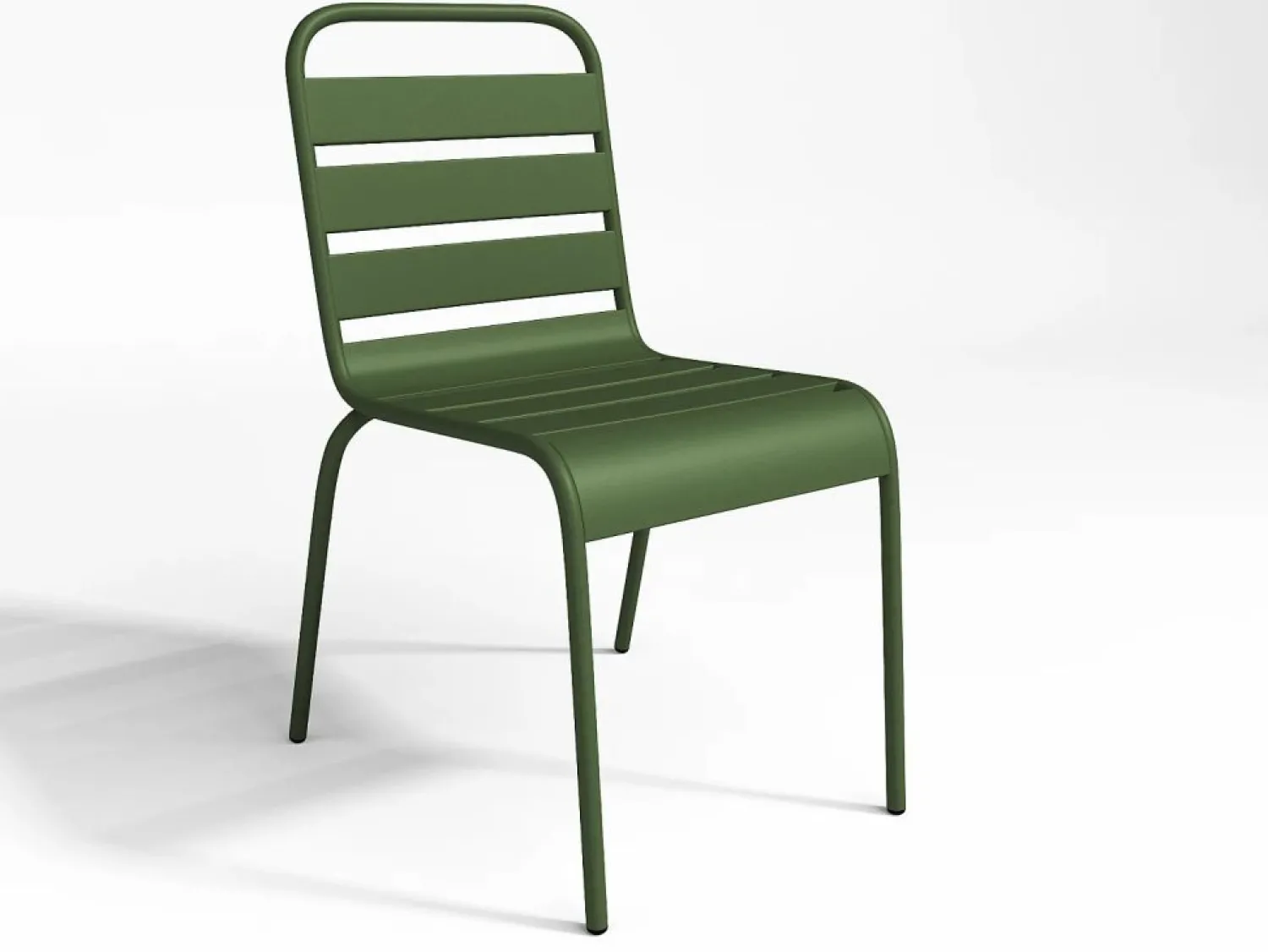 Comedor de jardín de metal una mesa L.160 con 2 sillones y 4 sillas Verde < MYLIA Hot