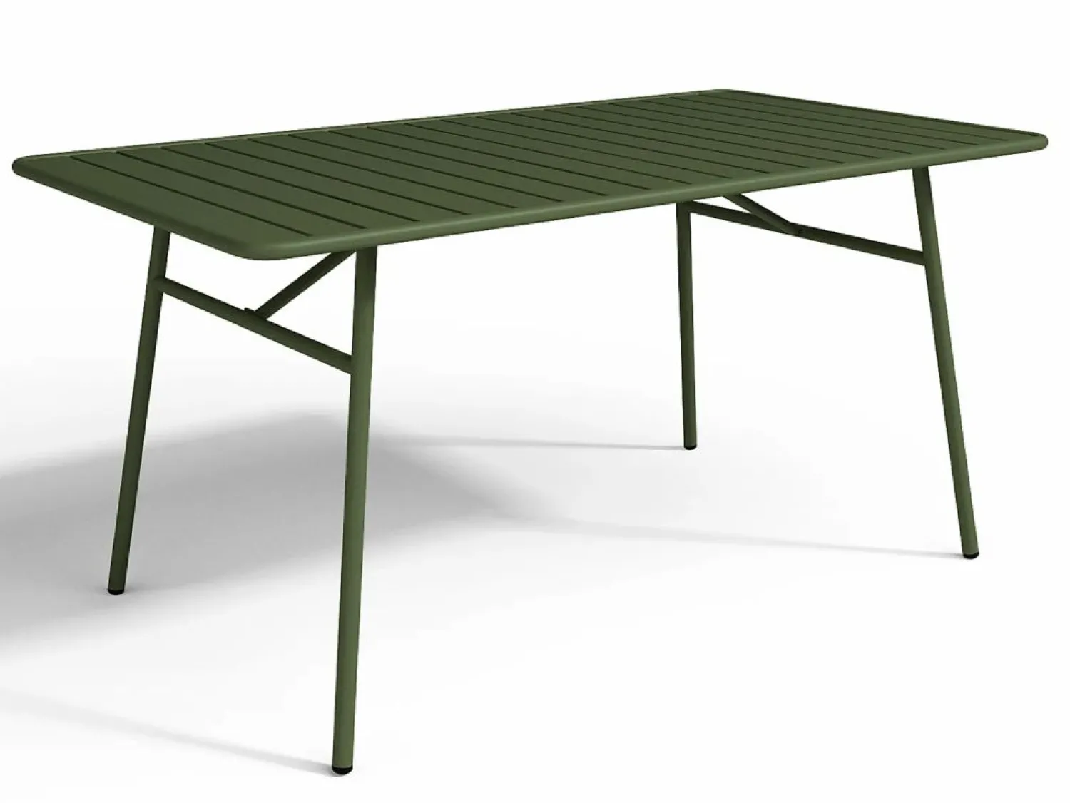 Comedor de jardín de metal una mesa L.160 con 2 sillones y 4 sillas Verde < MYLIA Hot
