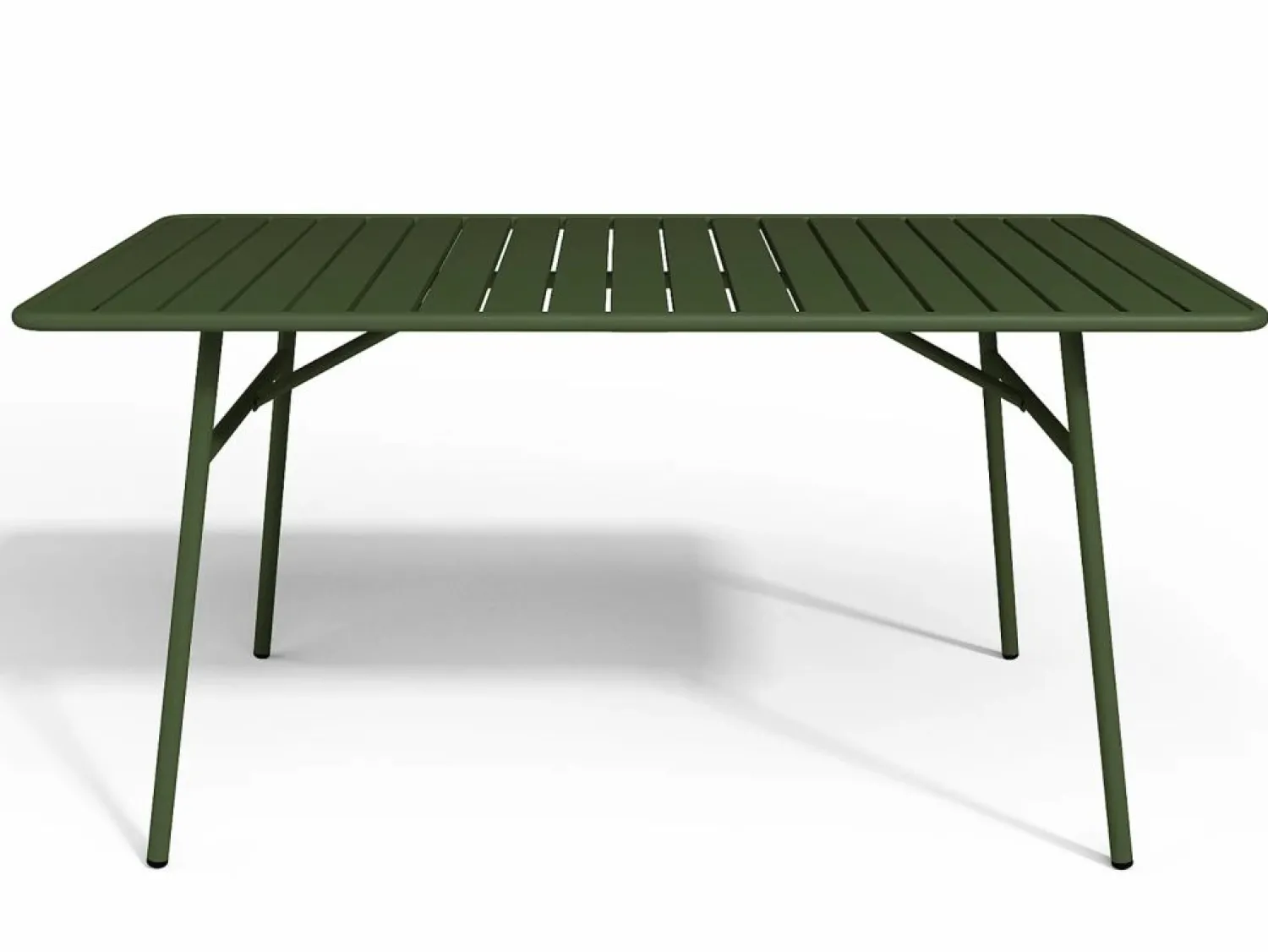 Comedor de jardín de metal una mesa L.160 con 2 sillones y 4 sillas Verde < MYLIA Hot