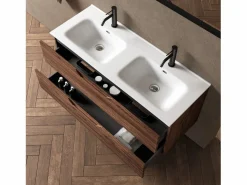 Composición de doble lavabo 5 piezas SOLMIRA roble rio < Best