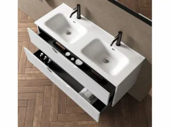 Composición de doble lavabo 5 piezas SOLMIRA mate < Online