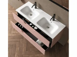 Composición de doble lavabo 5 piezas SOLMIRA empolvado < Hot