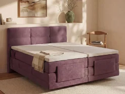Conjunto completo Boxspring eléctrico 2 x 90 x 200 cm king size Burdeos Tela - LODI de < Palacio Discount