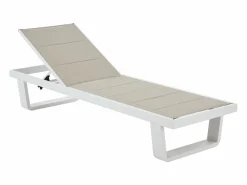 MYLIA Tumbona | Conjunto de 2 tumbonas de aluminio y textilene - y blanco - NABUNA de