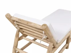 MYLIA Tumbona * Conjunto de 2 tumbonas de teca con colchón - Natural claro y blanco - TULUM de Color natural claro