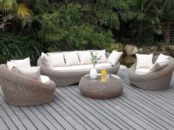 Conjunto de jardin de resina trenzada - - WHITEHEAVEN < MYLIA Discount