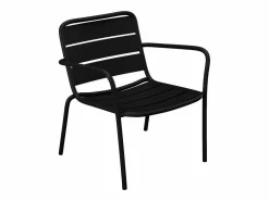 Conjunto de jardín de metal - 2 sillones bajos y mesas apilables - - MIRMANDE < MYLIA Sale