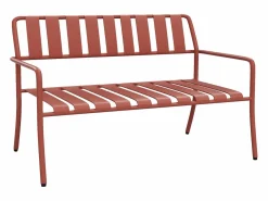 Conjunto de jardín de metal: un banco, 2 sillones bajos y una mesa de centro - - BIRMOS de < MYLIA Outlet