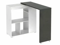 Conjunto "Bar": Mueble de bar SATURNE + 2 taburetes de bar CALAS - Blanco cemento < Vente-unique Hot