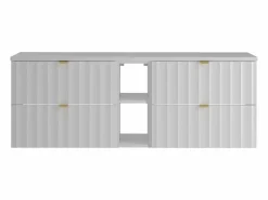 Conjunto de baño 140 cm Armario con encimera Estantería Frentes ranurados Arcos <
