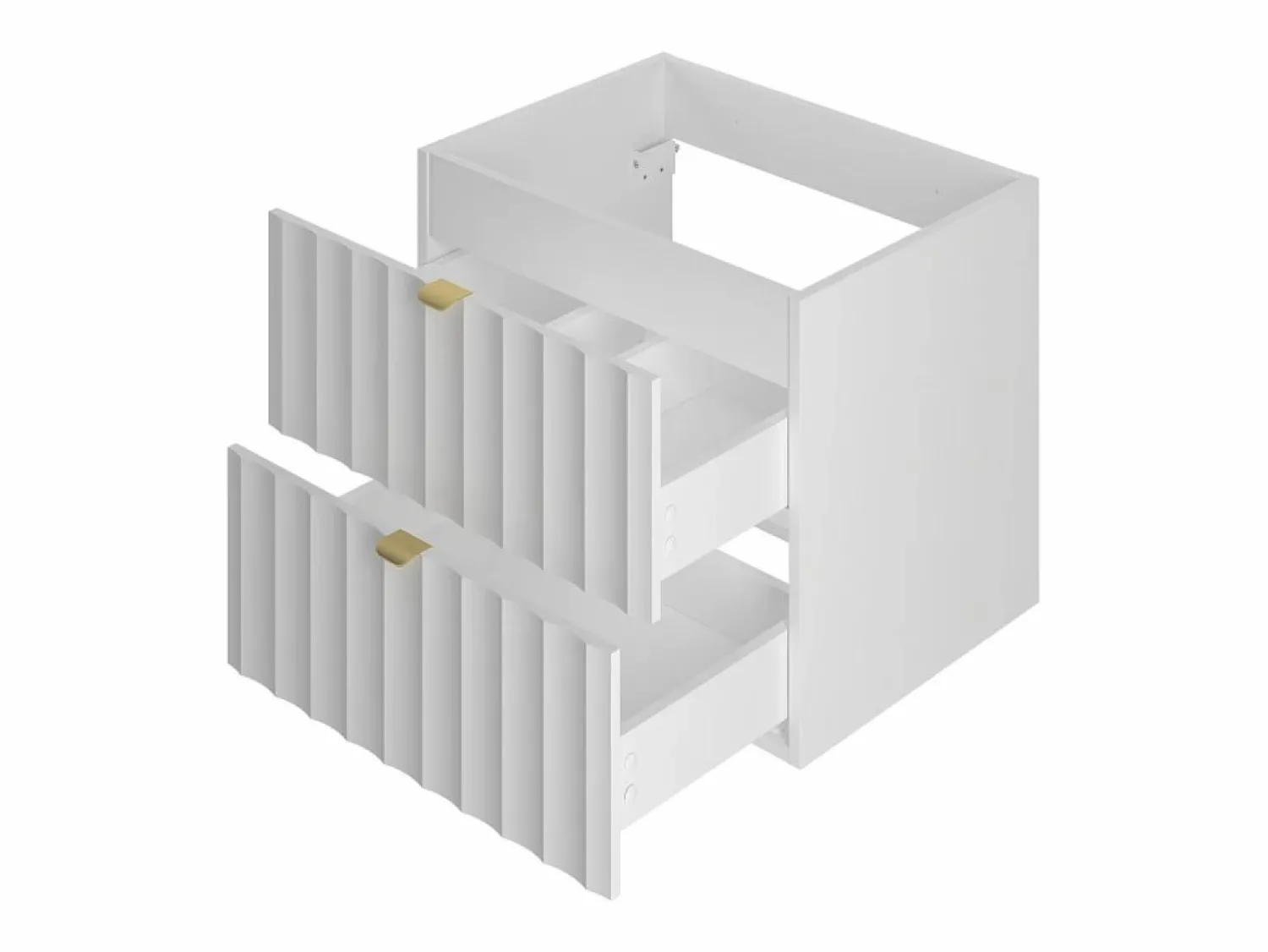 Conjunto de baño 140 cm Armario con encimera Estantería Frentes ranurados Arcos <