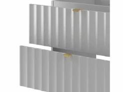 Conjunto de baño 140 cm Armario con encimera Estantería Frentes ranurados Arcos <