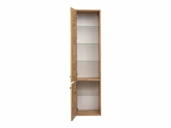 Conjunto De Baño * Conjunto de baño 80 cm Vivien Roble Wotan Columna Armario con espejo Marru00f3n