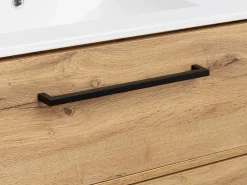 Conjunto De Baño * Conjunto de baño 80 cm Vivien Roble Wotan Columna Armario con espejo Marru00f3n