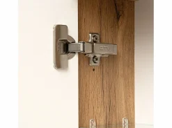 Conjunto De Baño * Conjunto de baño 80 cm Vivien Roble Wotan Columna Armario con espejo Marru00f3n