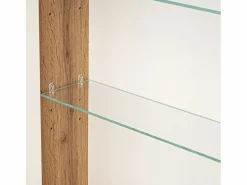 Conjunto De Baño * Conjunto de baño 80 cm Vivien Roble Wotan Columna Armario con espejo Marru00f3n