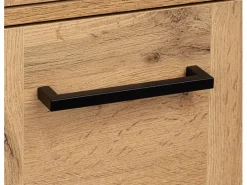 Conjunto De Baño * Conjunto de baño 80 cm Vivien Roble Wotan Columna Armario con espejo Marru00f3n