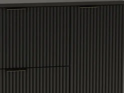 Conjunto De Baño * Conjunto de baño 120 cm Armario Encimera Columna Frentes ranurados Negro