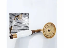 Valaz Columna De Ducha * Conjunto de ducha empotrada monomando a pared FLORINA dorado envejecido 20 cm x 20 cm Dorado / Cobrizo